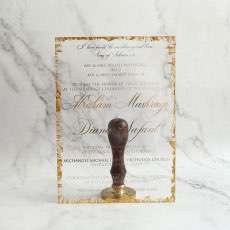 Foil Printing Acrylic Invitation Card Transparent Latest Invitation With Envelope